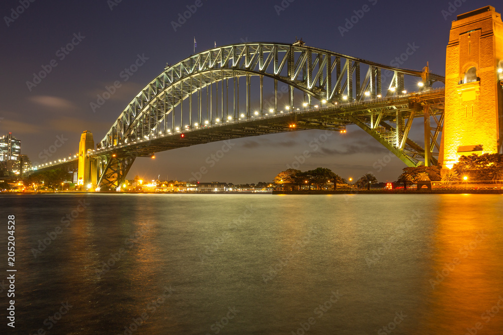 Sydney Harbour Bridge at night, view from Kirribilli, Australia : 31/03/18