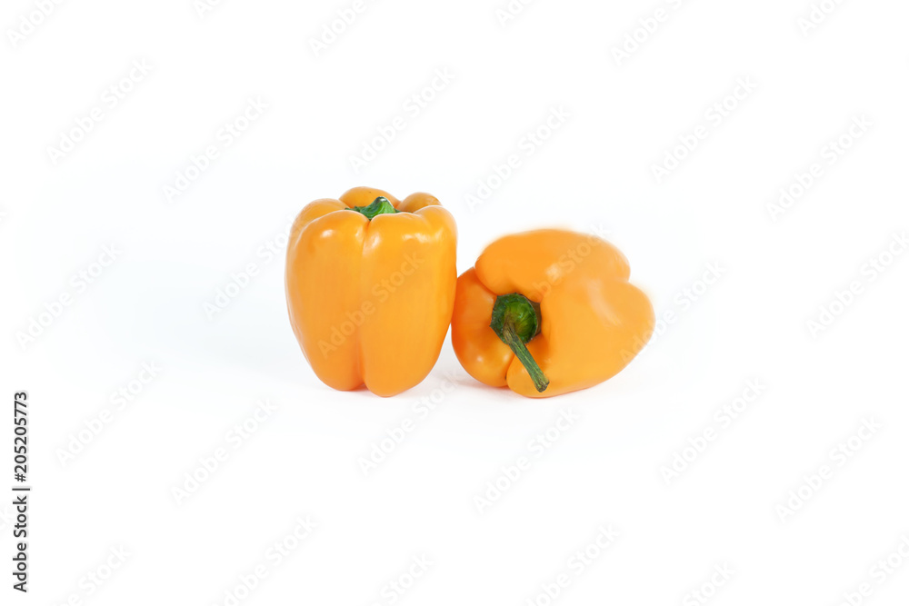 yellow bell peppers.isolated on a white background yellow bell peppers.isolated on a white background
