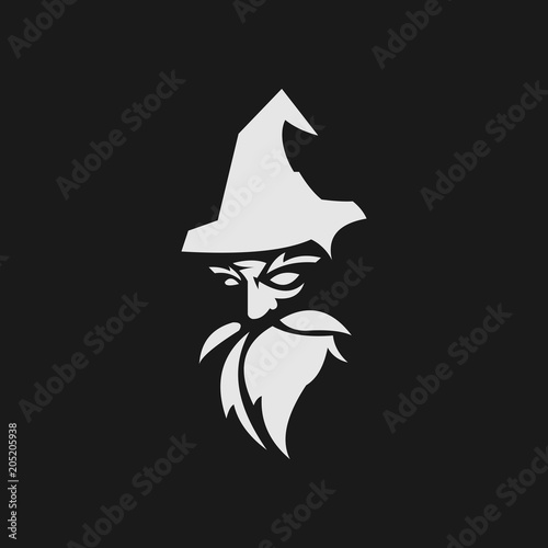 old wise black wizard vector