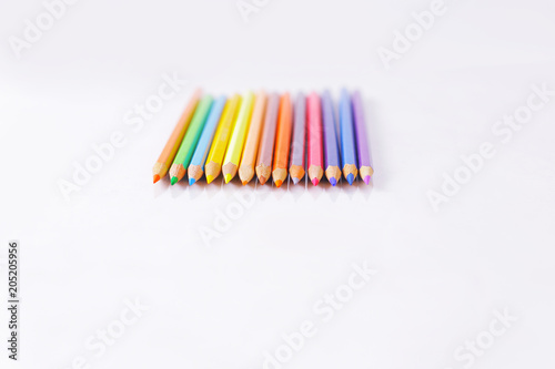 set of colored pencils .isolated on a white