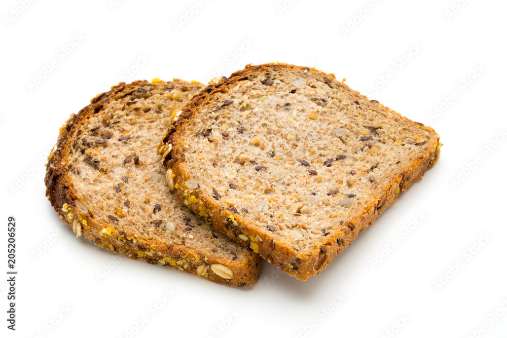 Whole wheat bread isolated on white background. Whole wheat bread isolated on white background.