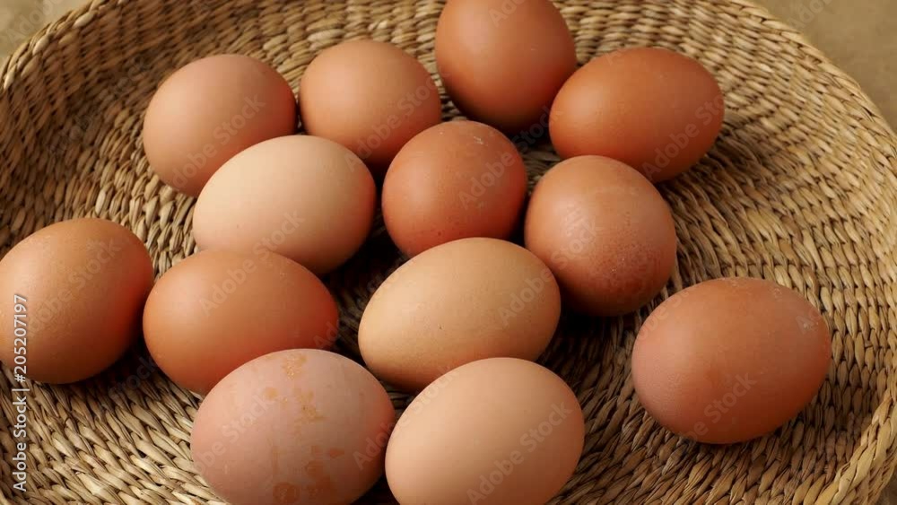 Brown eggs in the basket. Dietary products. Organic fresh eggs. Brown eggs in the basket. Dietary products. Organic fresh eggs.