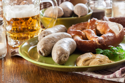 Bavarian breakfast with white sausage