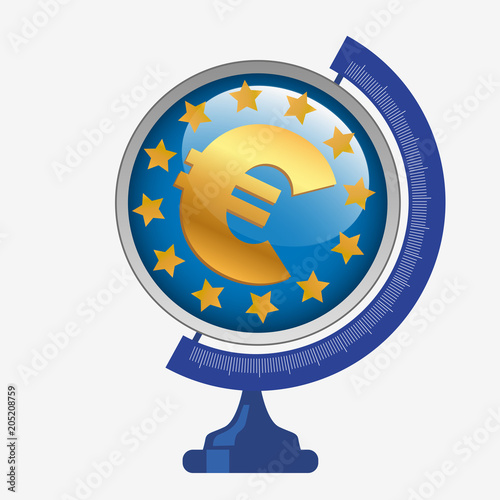 Europe - concept - euro - monnaie - économie - globe - commerce - mondial - puissance - commercial