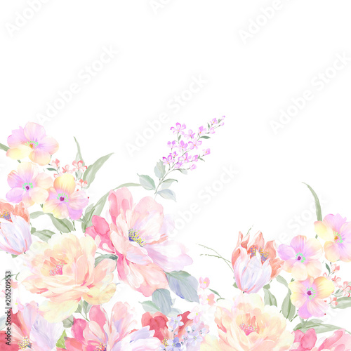 Fototapeta Naklejka Na Ścianę i Meble -  Watercolor rose flower