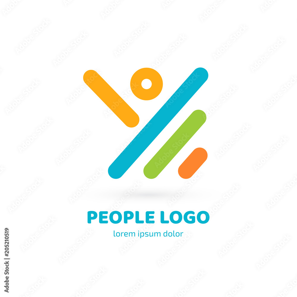 Logo design abstract people vector template.