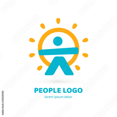 Fototapeta Naklejka Na Ścianę i Meble -  Logo design abstract people vector template.