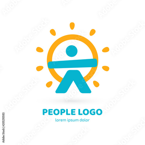 Logo design abstract people vector template.