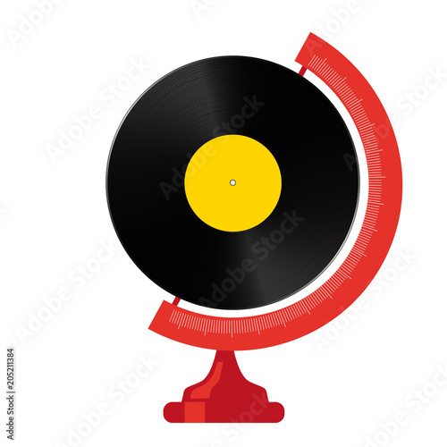 musique - disque Vinyle - concept - monde - globe - écoute - symbole - chanson - vintage - sixties