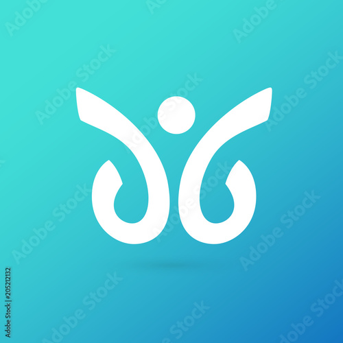 Logo design abstract people vector template.