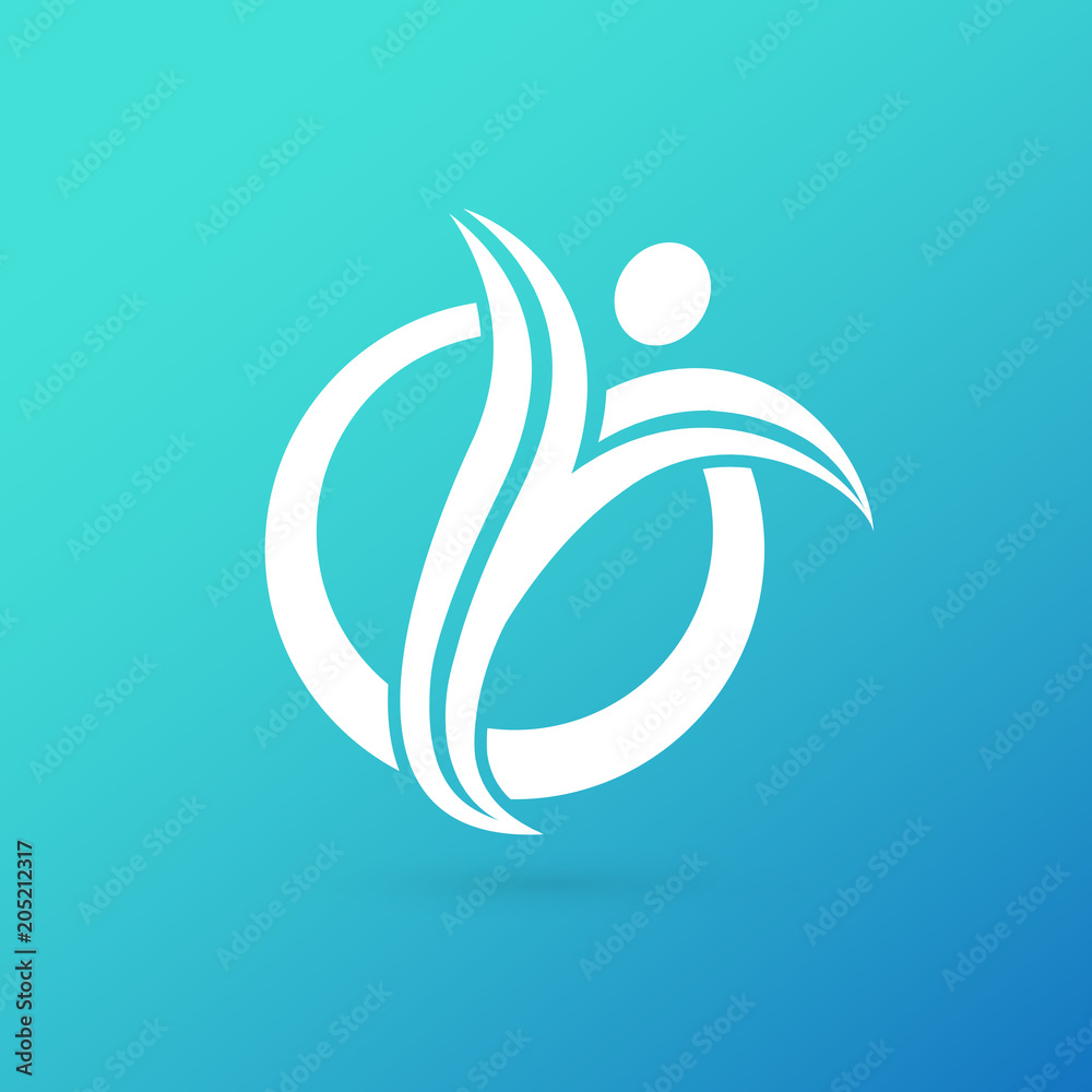 Naklejka premium Logo design abstract people vector template.