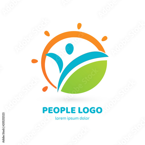 Logo design abstract people vector template.