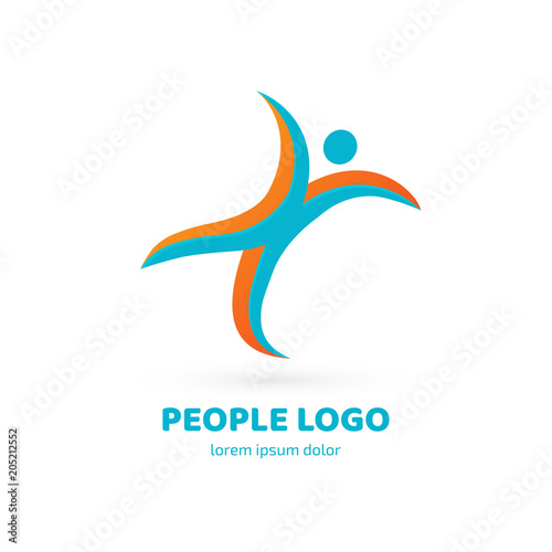 Logo design abstract people vector template.