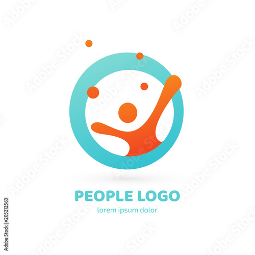 Logo design abstract people vector template.