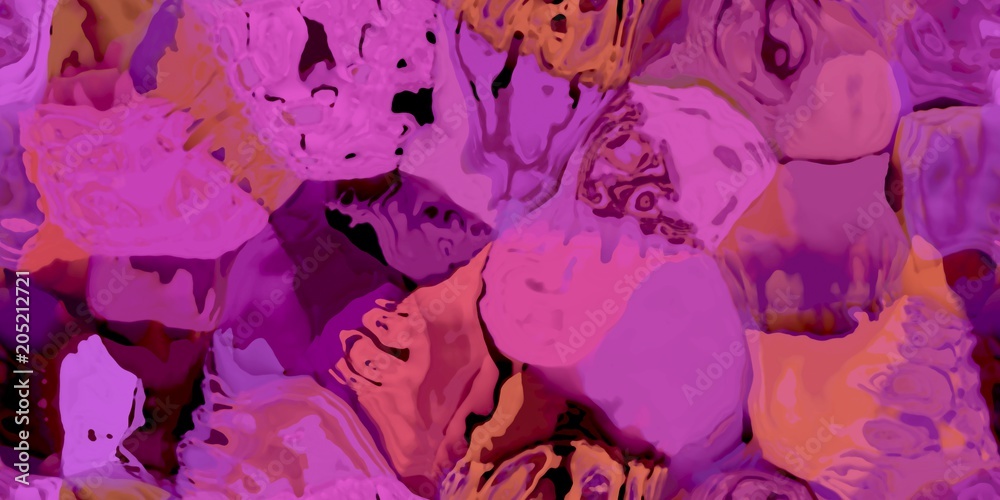 Fototapeta premium Seamless horizontal texture with abstract dyed paint in large colorful strokes