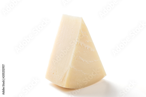 Fresh Piece of Cheese on white background .