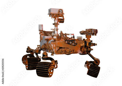 Billede på lærred 3D Rendering Mars Rover on White