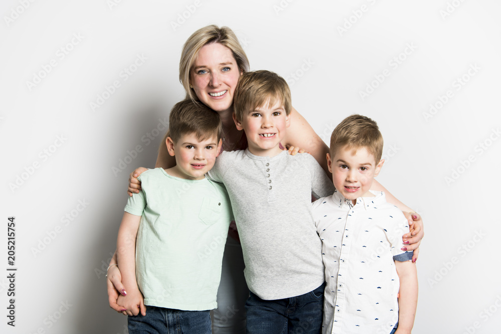 caucassian mother with child boy on studio white caucassian mother with child boy on studio white