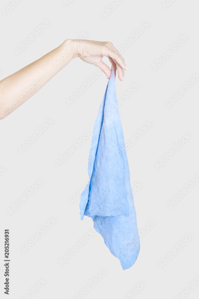 Blue rag in hand - studio shoot