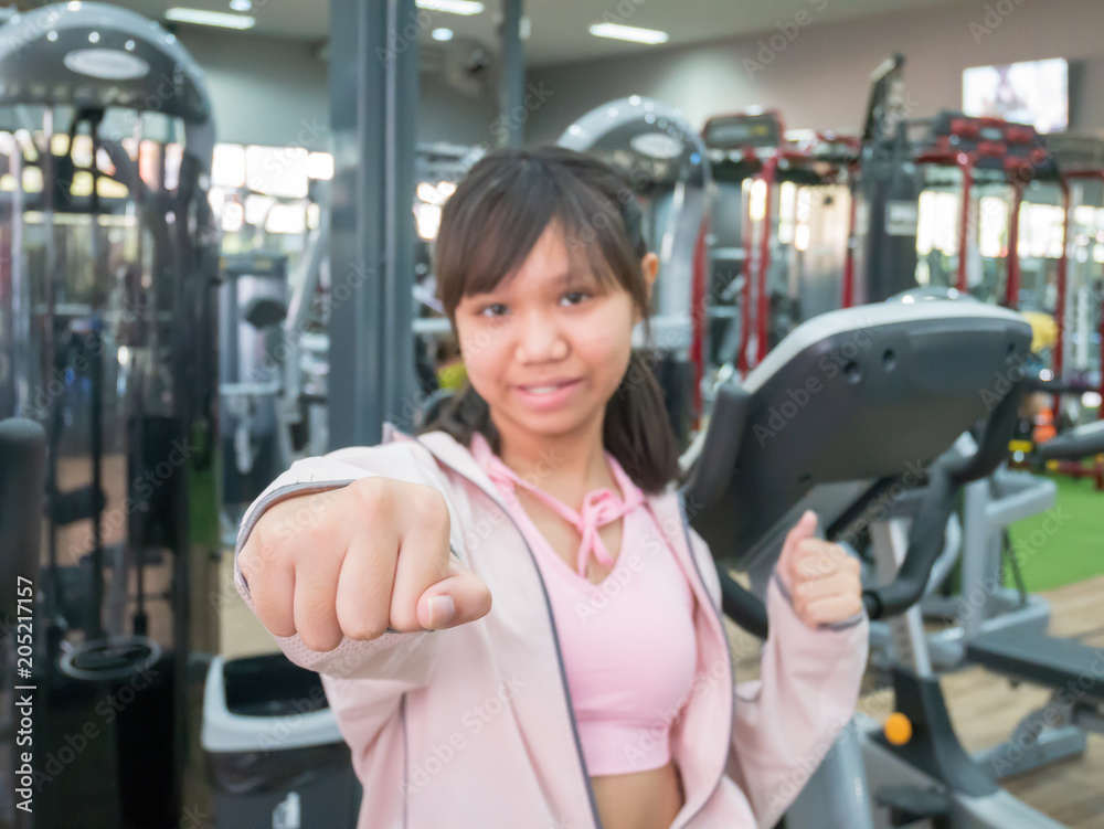 Acting punch after exercise in the gym Acting punch after exercise in the gym