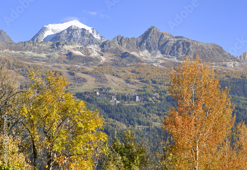 mountain landscape in autumn with colorful trees