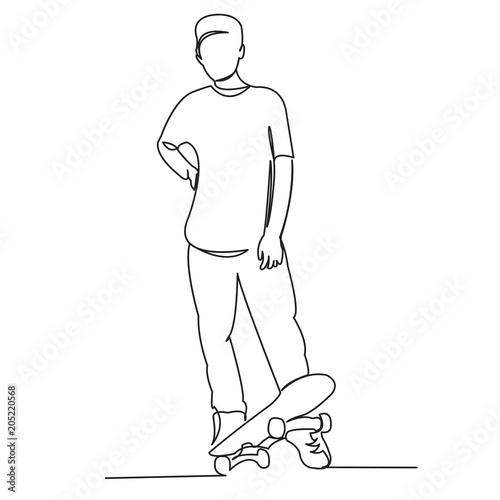 a boy with a skateboard 