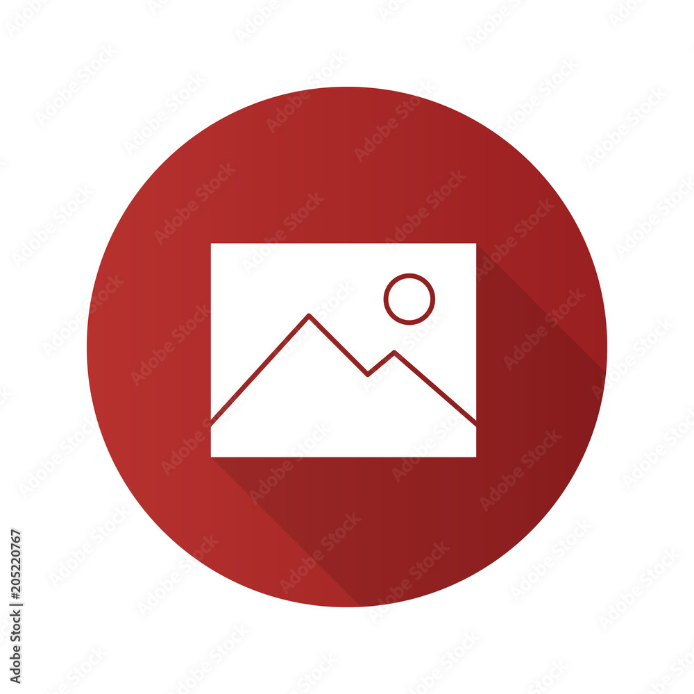 Digital image, photo flat design long shadow glyph icon Digital image, photo flat design long shadow glyph icon