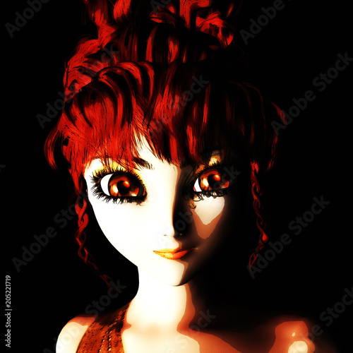 Digital 3D Illustration of a Female Fairy