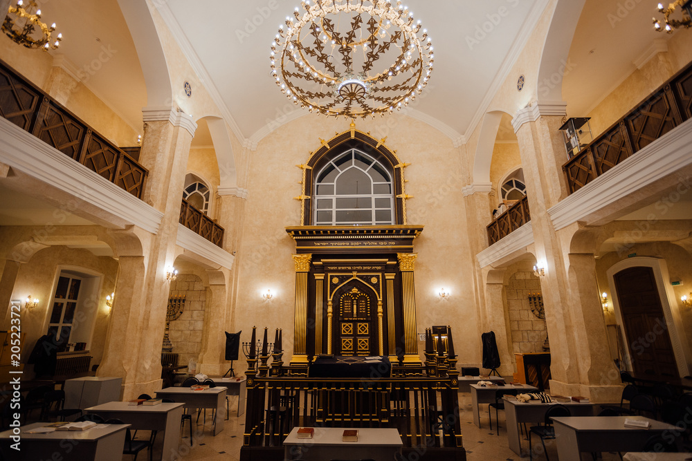 Fototapeta premium Inside of Voronezh Synagogue, no people