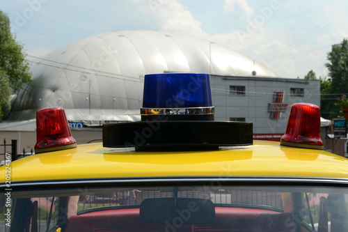 Flashing beacons on the old Soviet police car VAZ 2101 photo