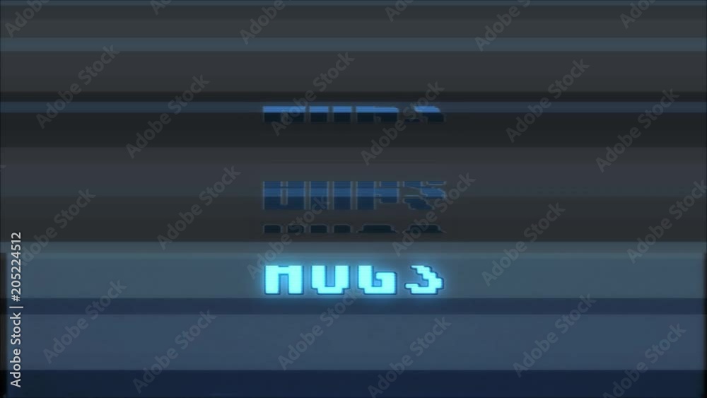 retro videogame HUGS word text computer tv glitch interference noise screen animation seamless loop New quality universal vintage motion dynamic animated background colorful joyful video m
