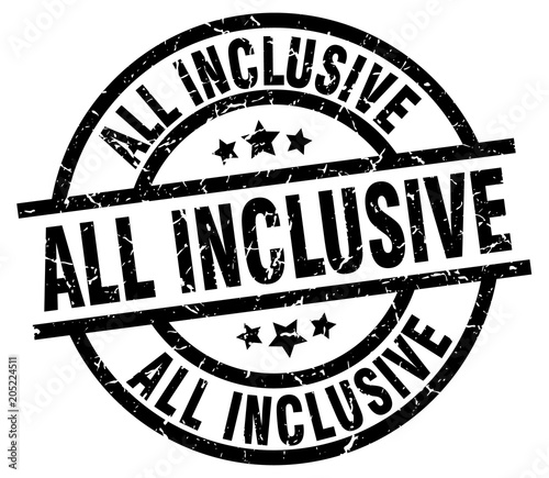 all inclusive round grunge black stamp