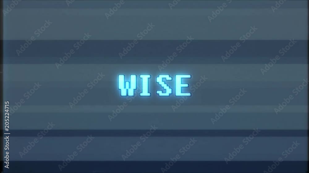 retro videogame WISE word text computer tv glitch interference noise screen animation seamless loop New quality universal vintage motion dynamic animated background colorful joyful video m retro videogame WISE word text computer tv glitch interference noise screen animation seamless loop New quality universal vintage motion dynamic animated background colorful joyful video m