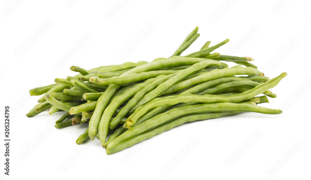Heap of Green Beans Also Called Snap Beans or String Beans isolated on White Background Heap of Green Beans Also Called Snap Beans or String Beans isolated on White Background