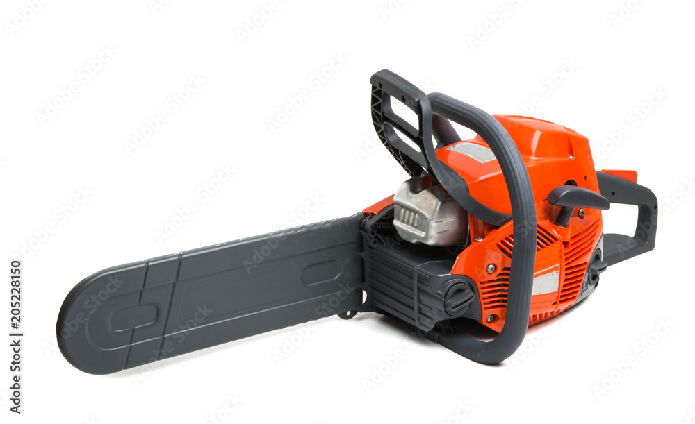 gasoline saw isolated