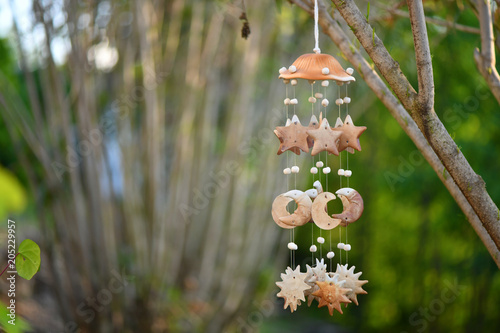 Valokuva Wind Chime hanging from Oleander Plant