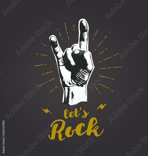 monochrome antique hipster vintage label , badge, crest rock and roll for flyer poster logo or t-shirt apparel clothing print with lettering hand and lightning