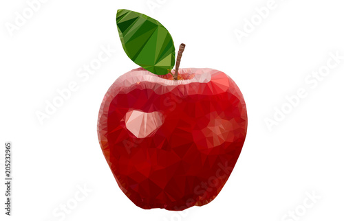 Low poly apple red