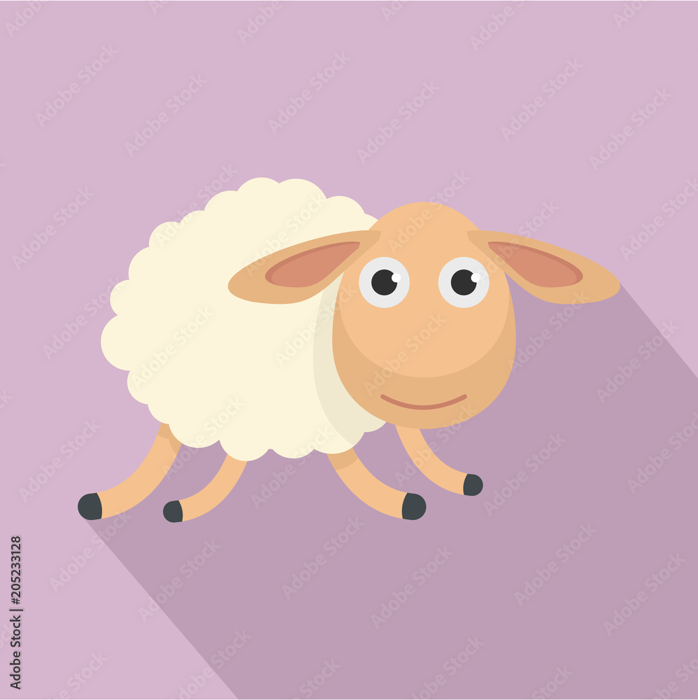 Running sheep icon. Flat illustration of running sheep vector icon for web design Running sheep icon. Flat illustration of running sheep vector icon for web design