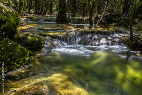 Waterfalls at the source of the Huveaune river  in Provence