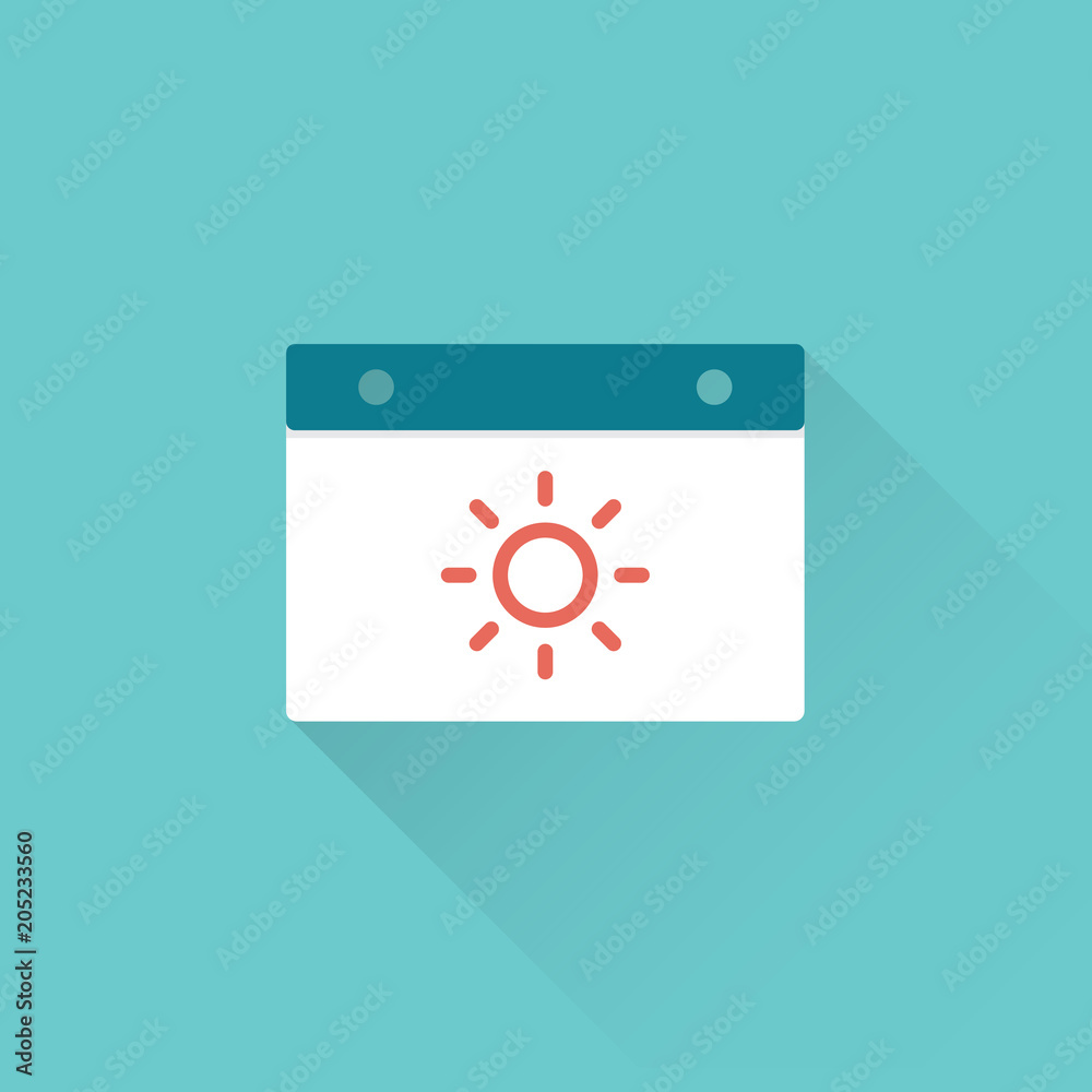 flat calendar icon on blue background flat calendar icon on blue background