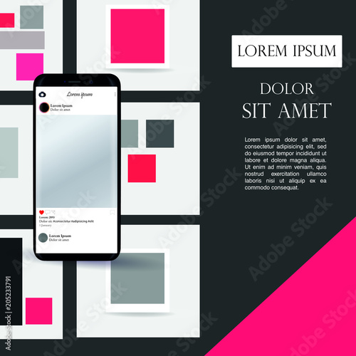 Mobile application design, vector