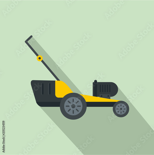 Motor grass cutter icon. Flat illustration of motor grass cutter vector icon for web design