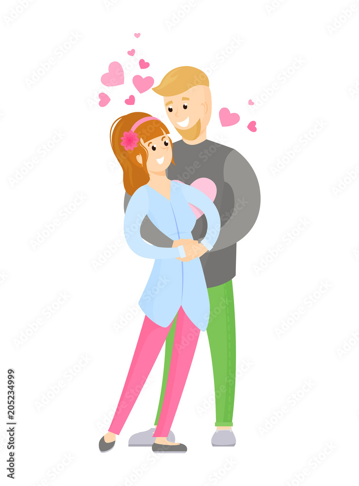 Boy Girl Tenderly Hugging, Young Lovers Embracing Boy Girl Tenderly Hugging, Young Lovers Embracing