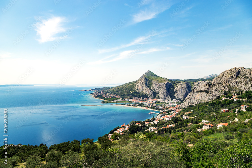 Panoramic view of Omis city in Croatia Panoramic view of Omis city in Croatia