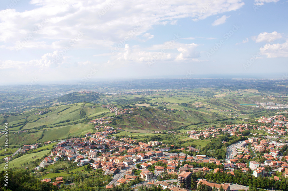 emilia romagna coast landscape from San Marino republic