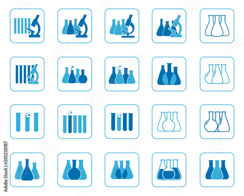 Set of vector illustration of chemical lab icons.