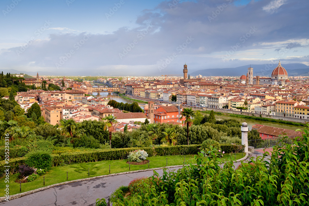 Panoramic view of Florence in Italy.