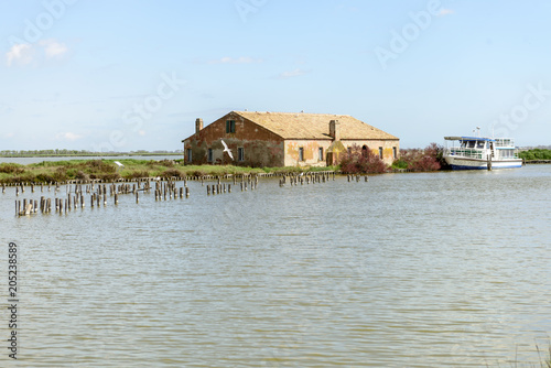 building at historical fishing station, Comacchio, Italy