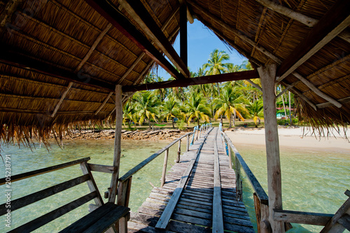 A wooden pier on the island of Koh Chang, Thailand.